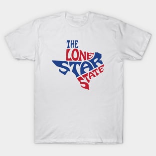 Texas Shape Lone Star State Red Blue T-Shirt